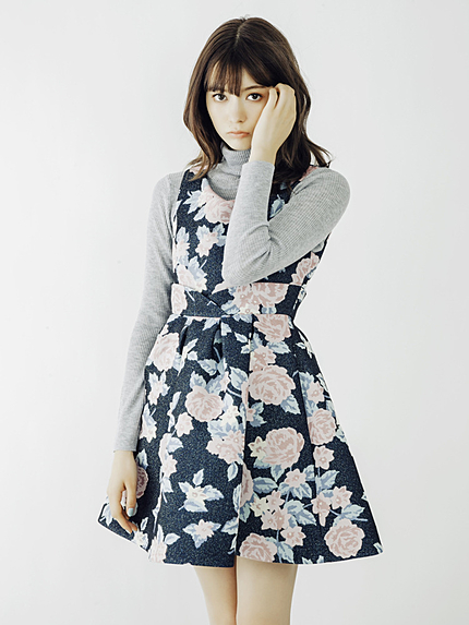 【dazzlin】花柄ジャカードタンクワンピース