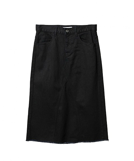 ASTRAET(アストラット) ブラックデニムカットオフスカート