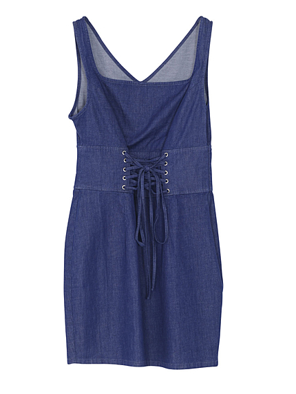 レースアップデザインワンピース