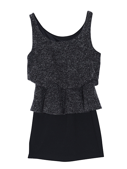 ニットぺプラムコンビワンピース