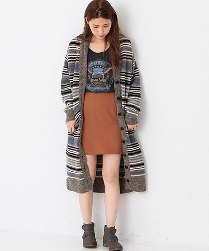 【予約】ネイティブハンドロングカーディガン/AEBC　NativeﾊﾝﾄﾞLONG CGN