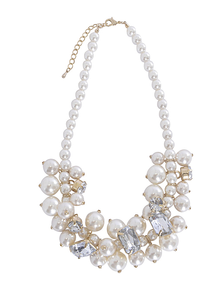 パールビジューネックレス