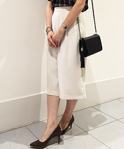 JOCPC PE ウラツキ タック フレアパンツ / ガウチョ