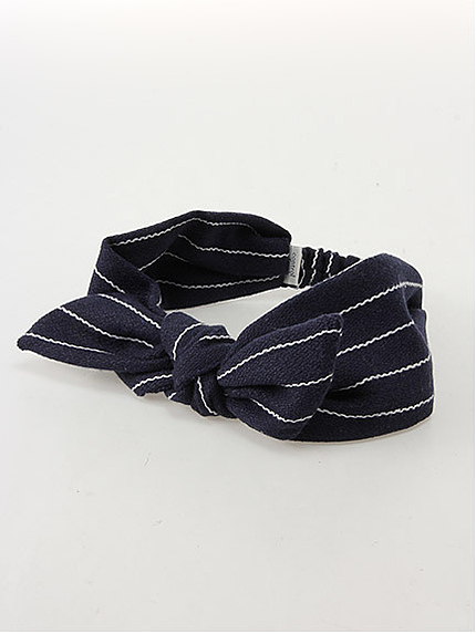 ストライプリボンヘアバンド