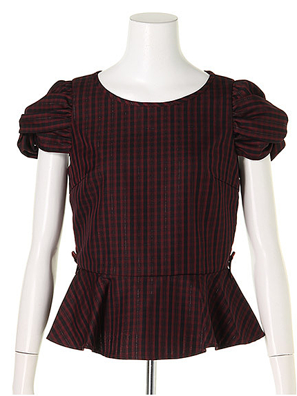 セットアップシュークリーム袖柄ブラウス