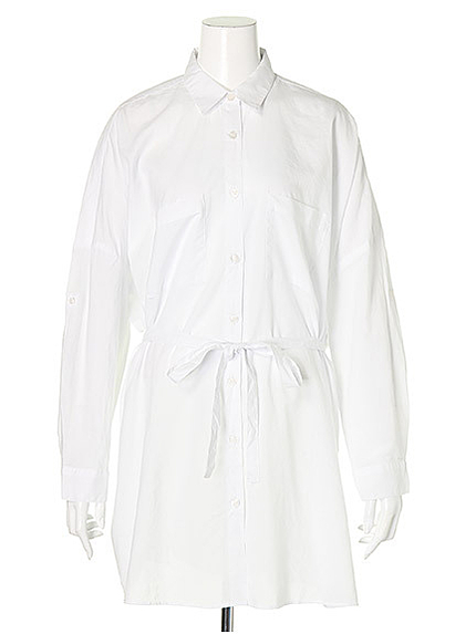 ドロップスリーブシャツチュニックワンピ