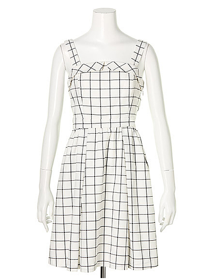 チェックキャミワンピース