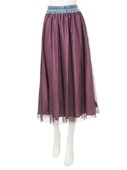 チュールミモレボリュームスカート