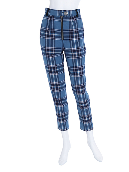 チェックZIP パンツ