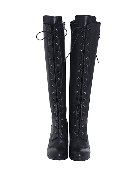 レースアップロングブーツ