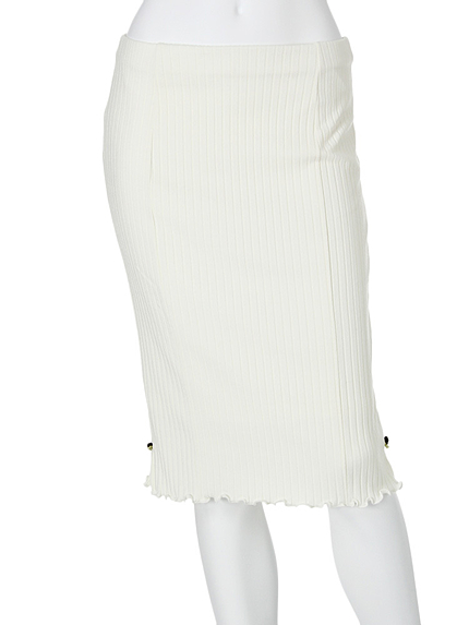 リブカットミディスカート