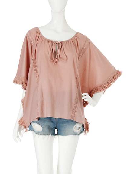 【dazzlin】フリンジポンチョブラウス