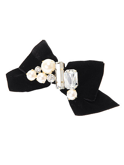 パールビジューリボンバレッタ