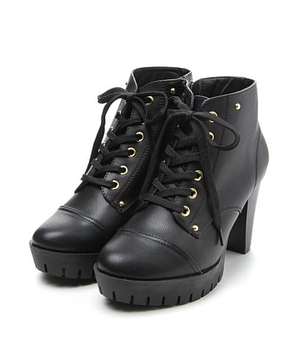 PUレースアップブーツ