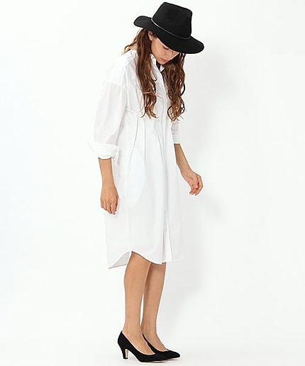 綿ボーイフレンドシャツワンピース