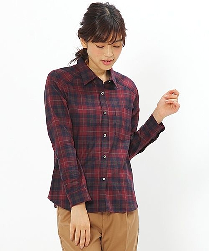 ヘリンボーンチェックシャツ