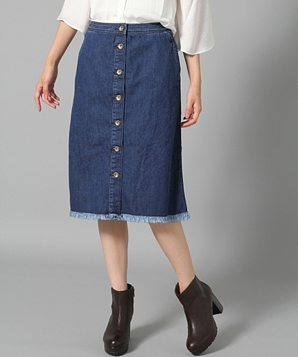 フロントボタンデニムスカート