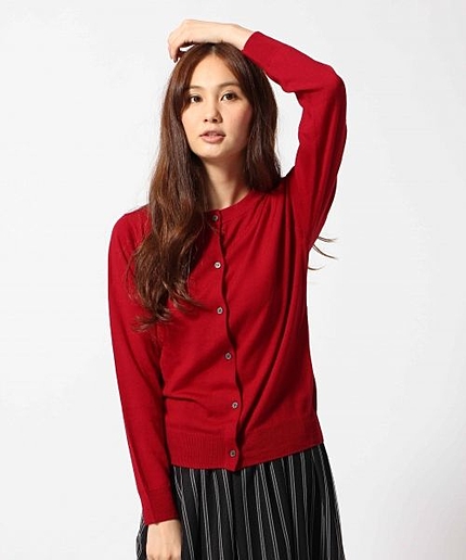 【上質ウール使用】12ゲージウールクルーカーデ長袖