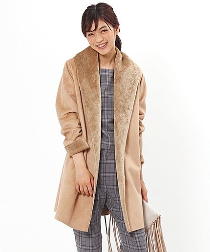 【先行予約】フェイクスエードムートンコート