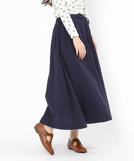 コットンリネンシャンブレーロングスカート