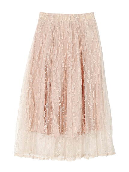 レースプリーツスカート