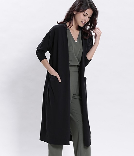 シャリ感コットンロングカーディガン