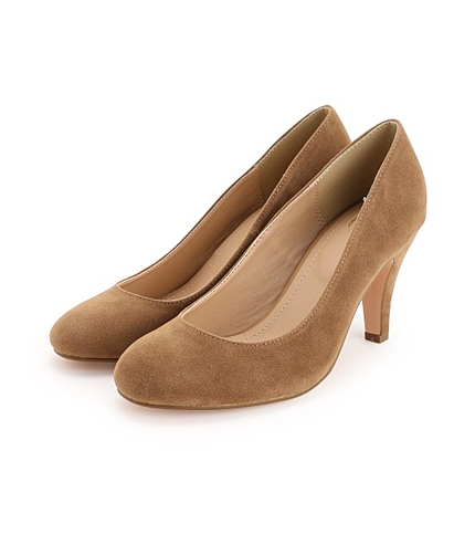 【店舗限定】【選べる8cmヒール】フェイクスエードプレーンパンプス