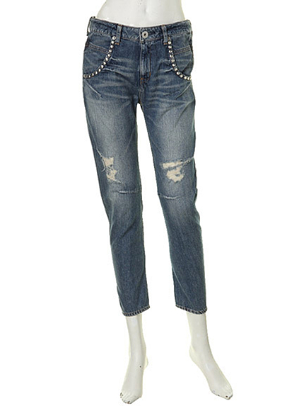 スタッズサルエルデニム