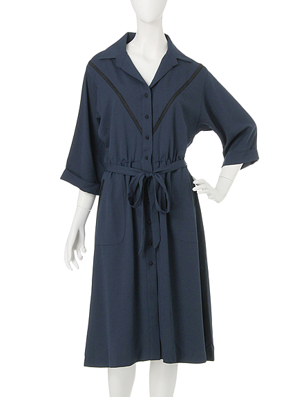 【dazzlin】ジョーゼットシャツワンピース