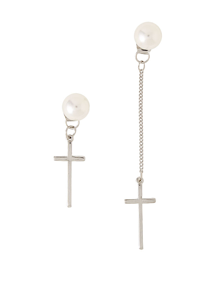 クロスパールピアス