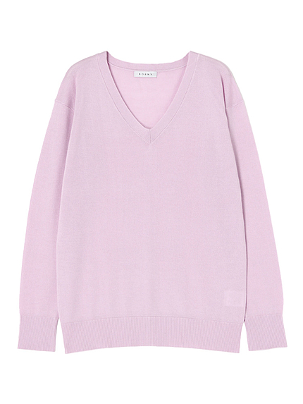 ラテヒートVネックニット