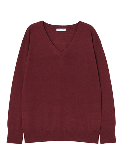 ラテヒートVネックニット