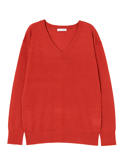 ラテヒートVネックニット