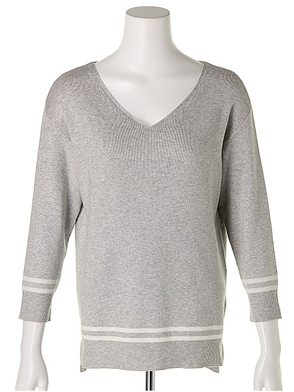 ライン入り総針Vニット(45358671)