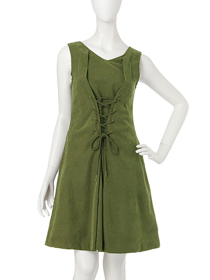 【dazzlin】フロントレースアップフレアーワンピース