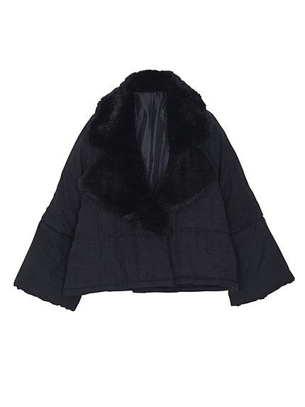 ワイドスリーブフレアフェイクムートンコート