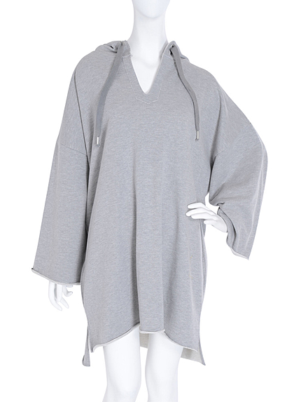 Vネックパーカーワンピース