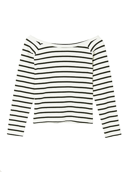 【BIJ】 リブ編ボーダーカットソー