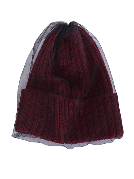 チュールニット帽