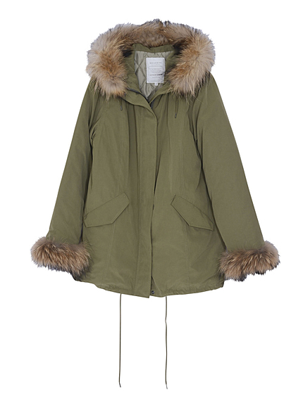 【BIJ】 ファー付ミリタリーコート