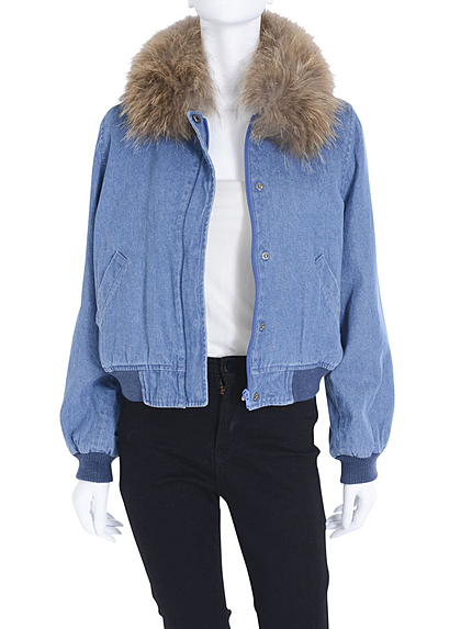 【BIJ】 ファー付デニムブルゾン