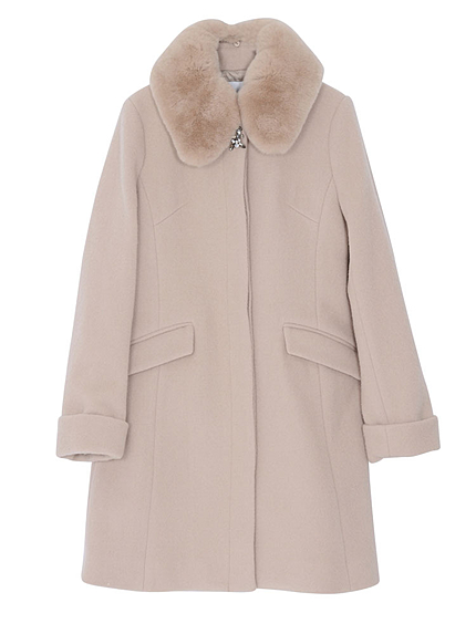 【DUO】 ファー付ステンカラーコート