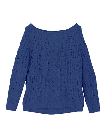 ケーブルオフショルニット