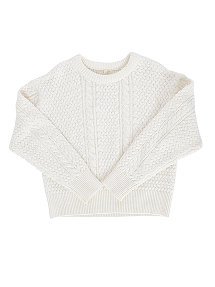 ショートケーブルニット