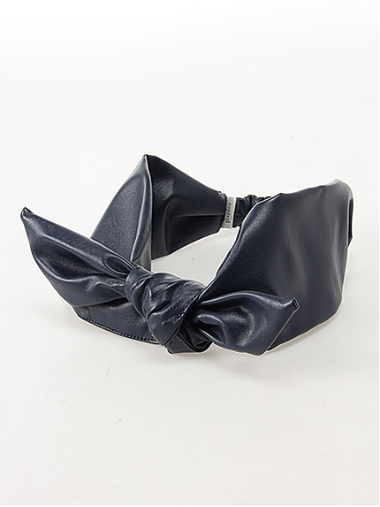 フェイクレザーリボンヘアバンド