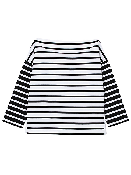 【W】ボトルネックボーダートップス