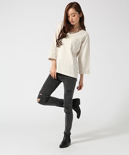 クラッシュDENIMスキニーパンツ