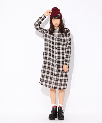 ★ニコラ10月号掲載★【トレンド最先端】ビエラ*チェックロングシャツ