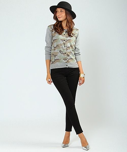 カモフラプリントニットカーディガン