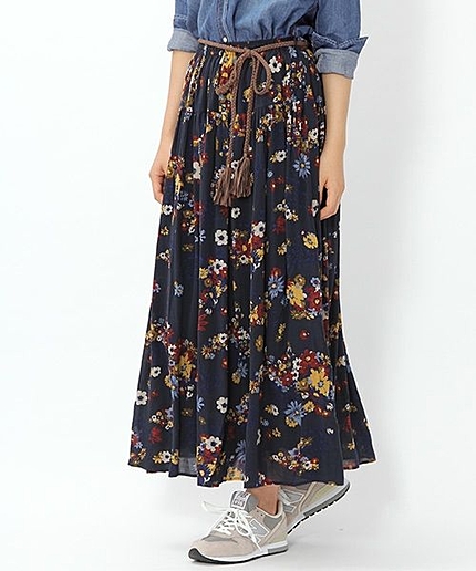 70'Sフラワーマキシスカート